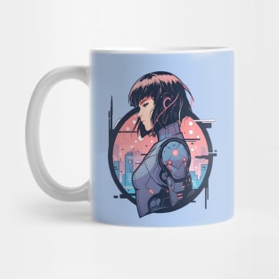 Cybernetic Journeys: Ghost in the Shell Aesthetics, Techno-Thriller Manga, and Mind-Bending Cyber Warfare Art Mug